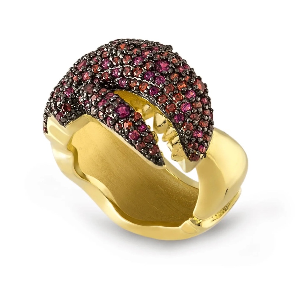 14K Gold Plated Lobster Claw Tortugas Wraparound Ring - Size 7
